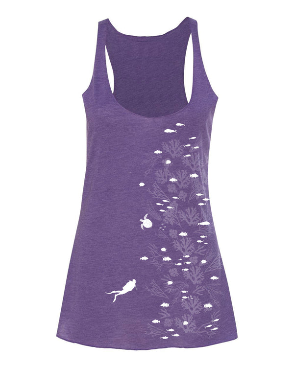 Reef Wall Triblend Racerback Tank - prawnoapparel.com