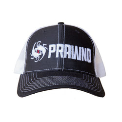 Prawno Large Logo Hat Black & White - prawnoapparel.com