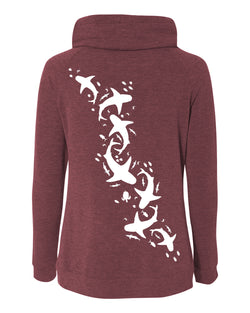 Bull Shark Cowl Neck Fleece Sweatshirt